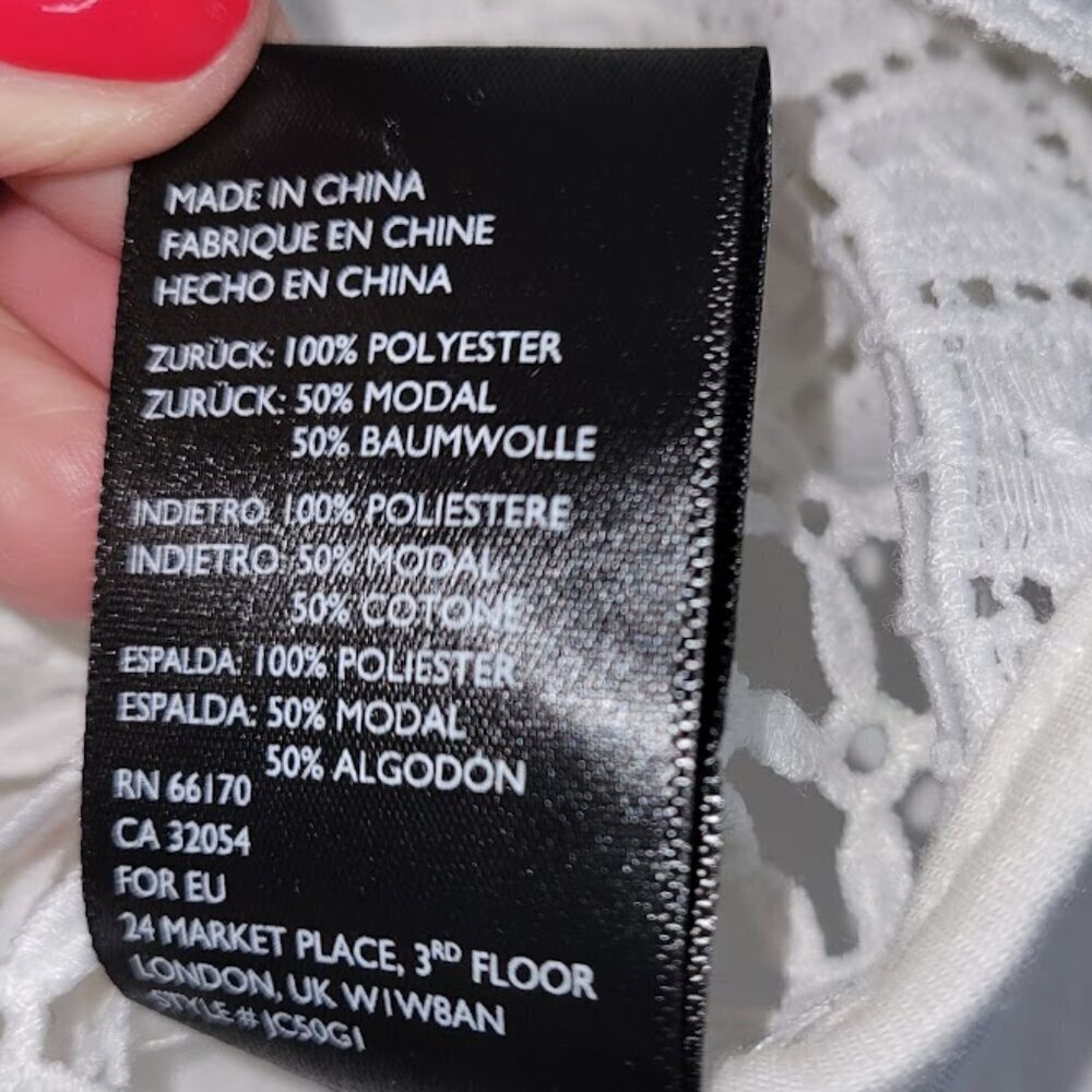 Anthropologie James Coviello Medallion Lace Front  Mock Neck Ivory Blouse SZ SP - Picture 11 of 12